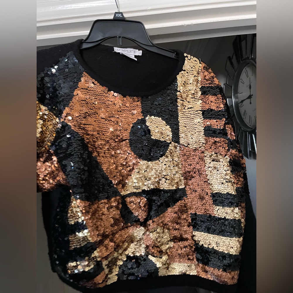 Vintage Cropped Sequin Sweater